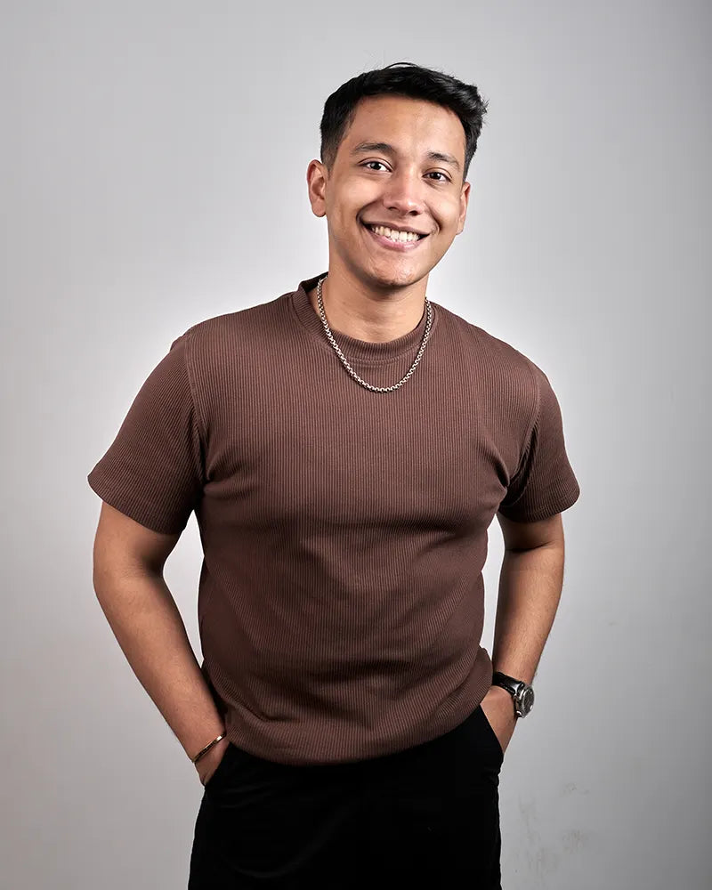 Classic Ribbed Brown T-Shirt