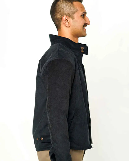 Cord Midnight Blue Racer Jacket