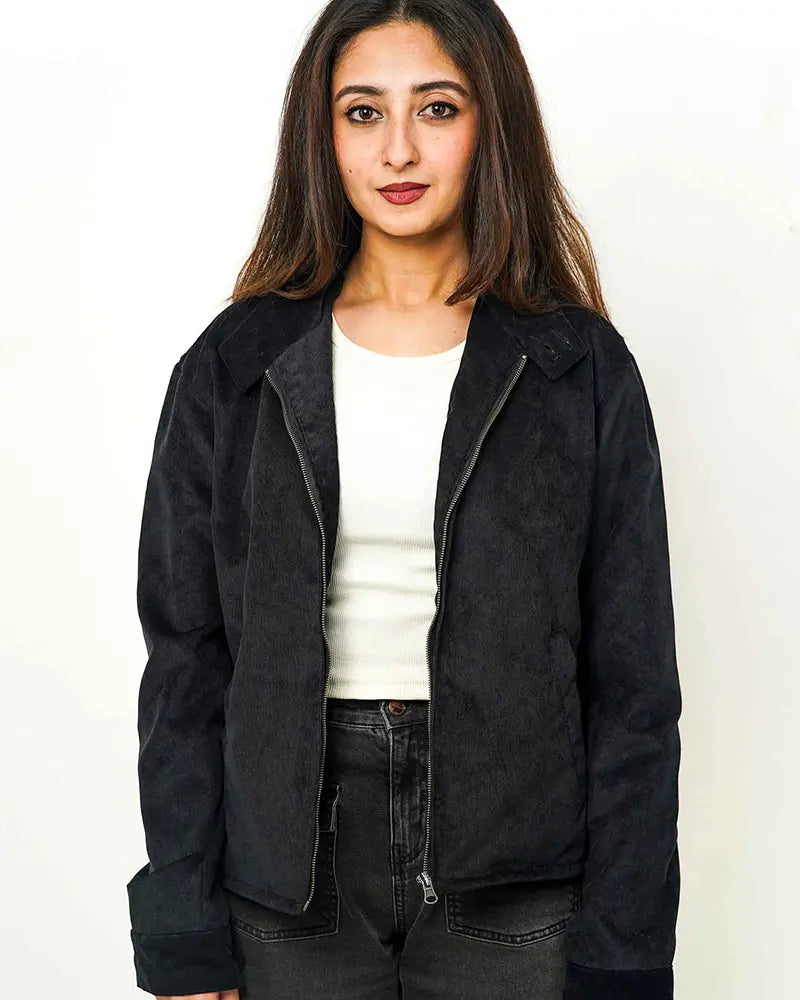 Cord Midnight Blue Racer Jacket