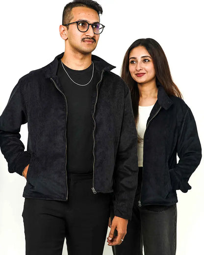 Cord Midnight Blue Racer Jacket