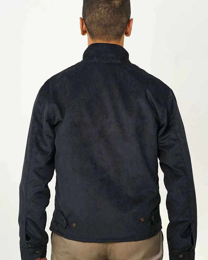 Cord Midnight Blue Racer Jacket