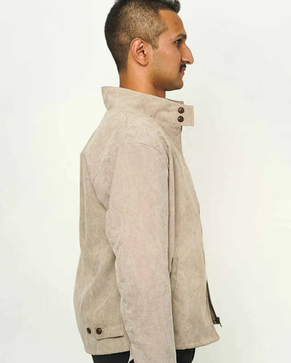 Cord Beige Racer Jacket