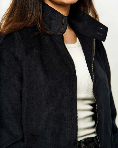 Cord Midnight Blue Racer Jacket