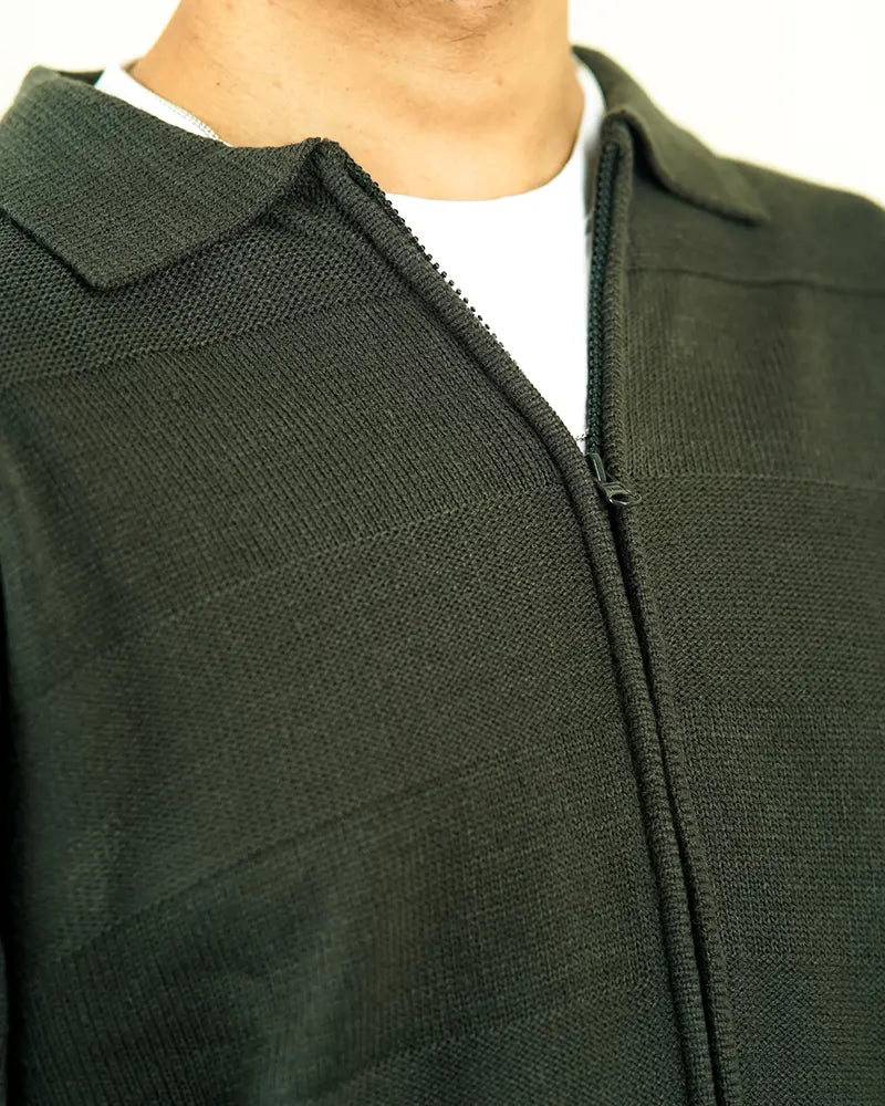 Olive Green Zip Pullover