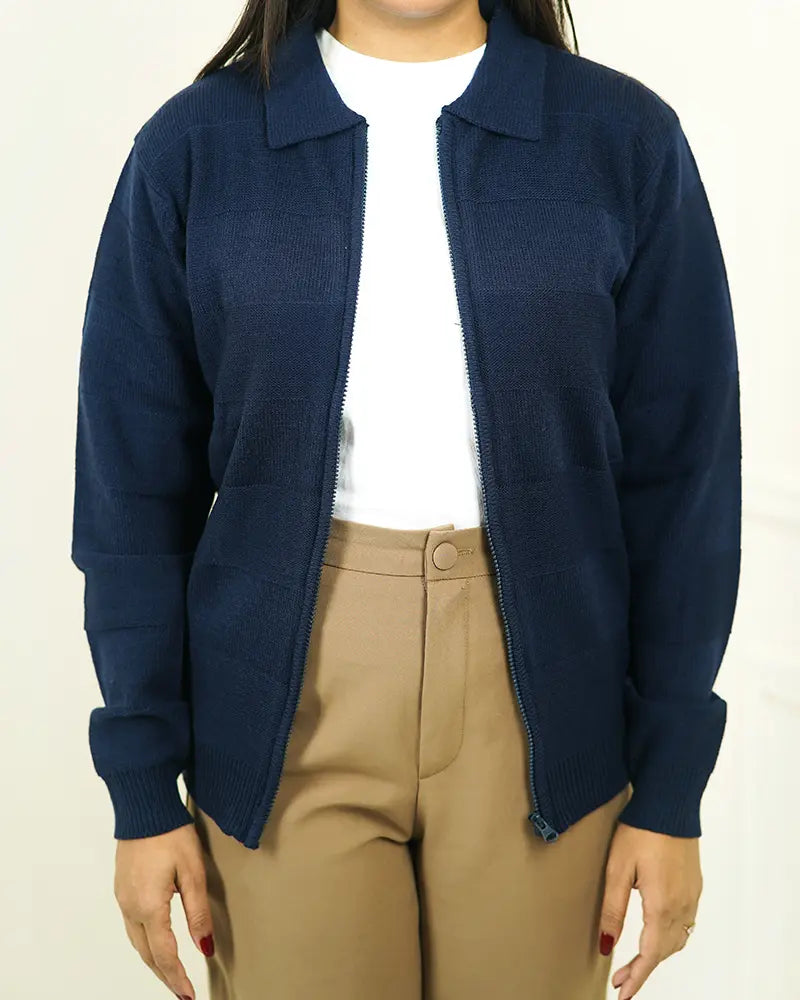 Navy Blue Zip Pullover