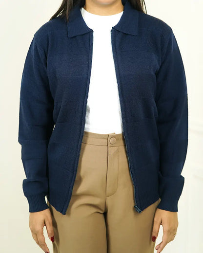 Navy Blue Zip Pullover