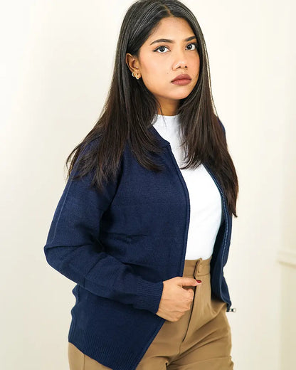 Navy Blue Zip Pullover
