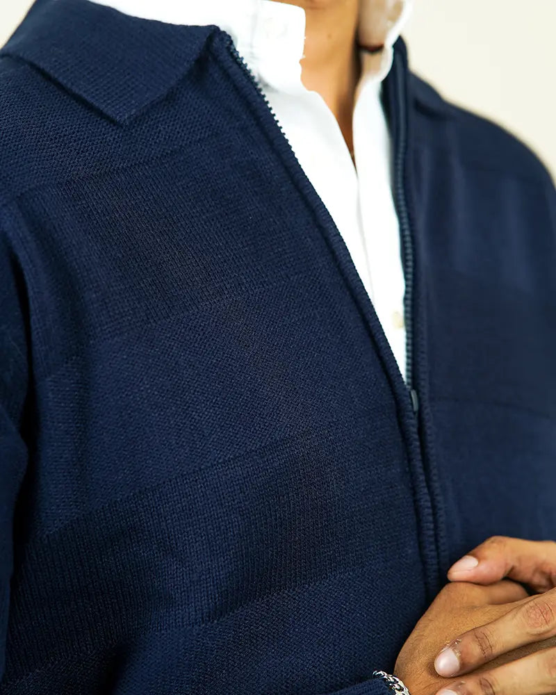 Navy Blue Zip Pullover