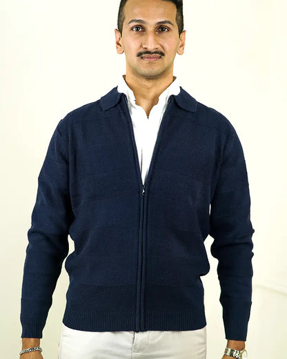 Navy Blue Zip Pullover